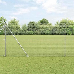 Ogrodzenie z słupkami Srebrny 1.5 x 50 m Stal