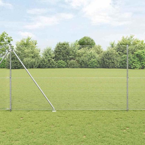 Ogrodzenie z słupkami Srebrny 1.5 x 50 m Stal