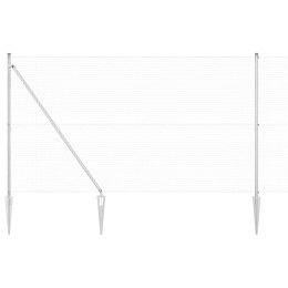 Ogrodzenie z słupkami Srebrny 1.5 x 50 m Stal