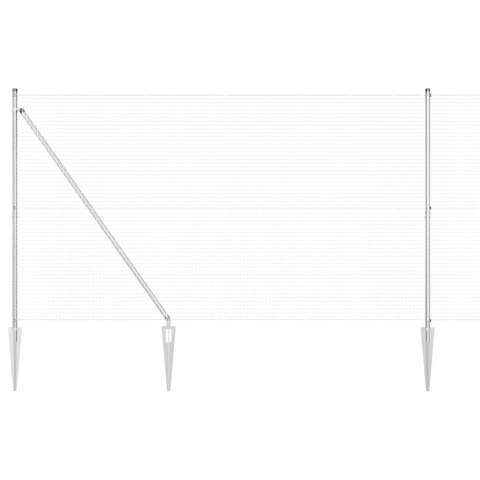 Ogrodzenie z słupkami Srebrny 1.5 x 50 m Stal