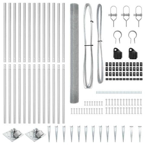 Ogrodzenie z słupkami Srebrny 1.5 x 50 m Stal