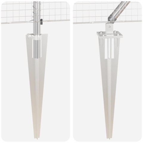 Ogrodzenie z słupkami Srebrny 1.5 x 50 m Stal