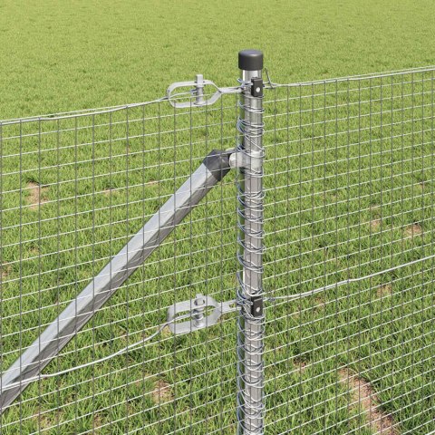 Ogrodzenie z słupkami Srebrny 1 x 50 m Stal