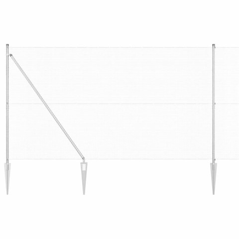 Ogrodzenie z słupkami Srebrny 1.6 x 50 m Stal
