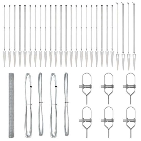 Ogrodzenie z słupkami Srebrny 1.6 x 50 m Stal