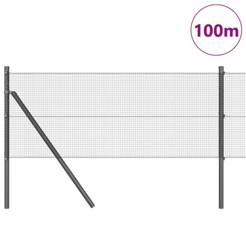 Ogrodzenie z słupkami Szary 0.4 x 100 m Stal
