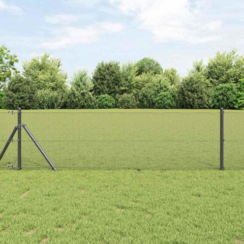 Ogrodzenie z słupkami Szary 0.5 x 100 m Stal