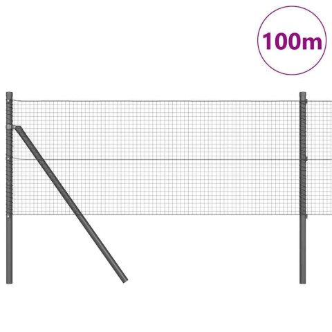 Ogrodzenie z słupkami Szary 0.5 x 100 m Stal