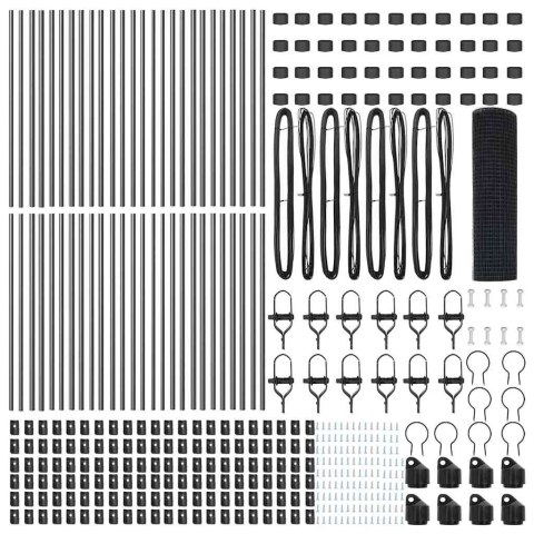 Ogrodzenie z słupkami Szary 0.6 x 100 m Stal
