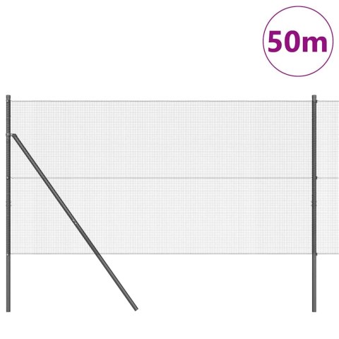 Ogrodzenie z słupkami Szary 1.4 x 50 m Stal