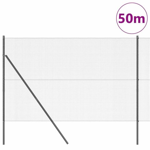 Ogrodzenie z słupkami Szary 1.4 x 50 m Stal
