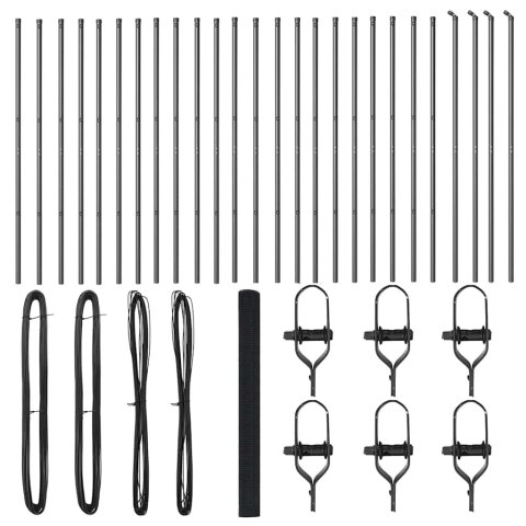 Ogrodzenie z słupkami Szary 1.4 x 50 m Stal