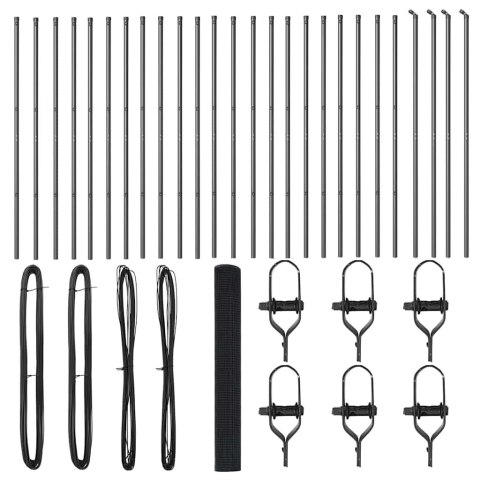 Ogrodzenie z słupkami Szary 1.4 x 50 m Stal