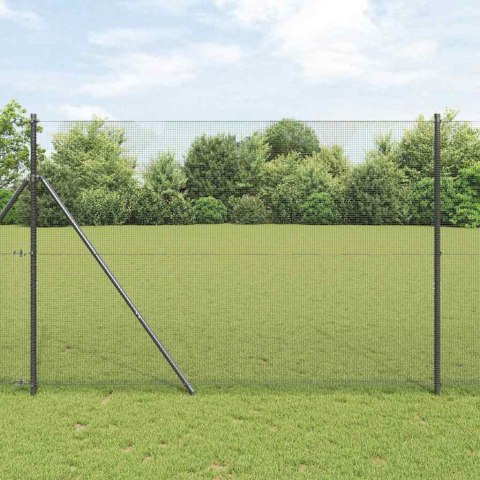 Ogrodzenie z słupkami Szary 1.5 x 50 m Stal