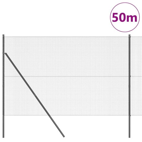 Ogrodzenie z słupkami Szary 1.5 x 50 m Stal