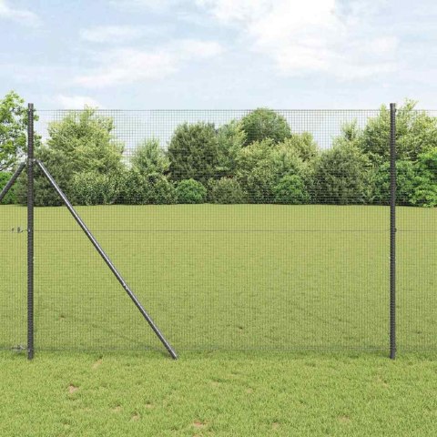 Ogrodzenie z słupkami Szary 1.5 x 50 m Stal