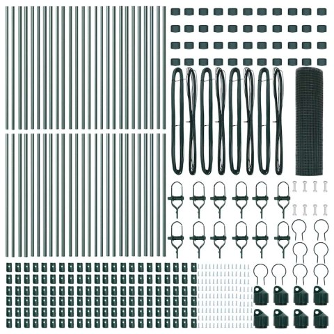 Ogrodzenie z słupkami Zielony 0.5 x 100 m Stal
