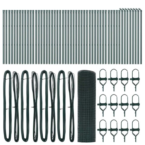 Ogrodzenie z słupkami Zielony 0.8 x 100 m Stal
