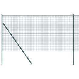 Ogrodzenie z słupkami Zielony 1.4 x 50 m Stal