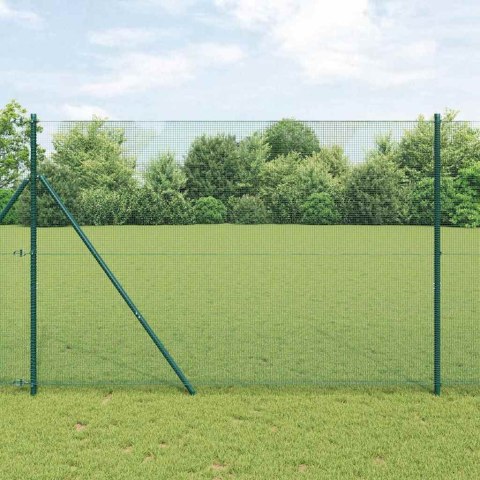 Ogrodzenie z słupkami Zielony 1.5 x 50 m Stal