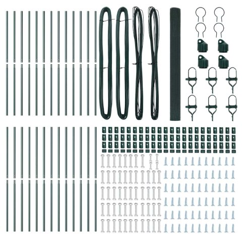 Ogrodzenie z słupkami Zielony 1.5 x 50 m Stal