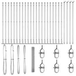 Ogrodzenie z słupkami Srebrny 1.2 x 50 m Stal