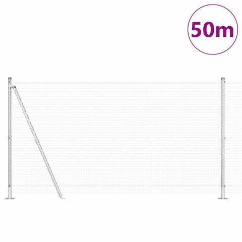 Ogrodzenie z słupkami Srebrny 1.2 x 50 m Stal