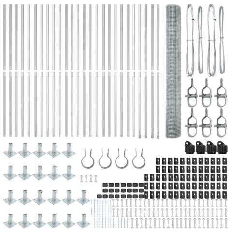 Ogrodzenie z słupkami Srebrny 1.2 x 50 m Stal