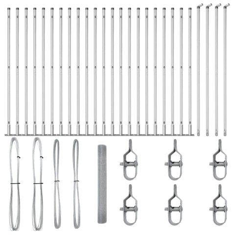 Ogrodzenie z słupkami Srebrny 1.2 x 50 m Stal
