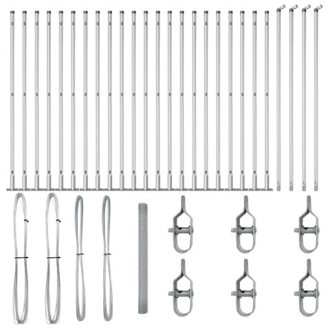 Ogrodzenie z słupkami Srebrny 1.4 x 50 m Stal