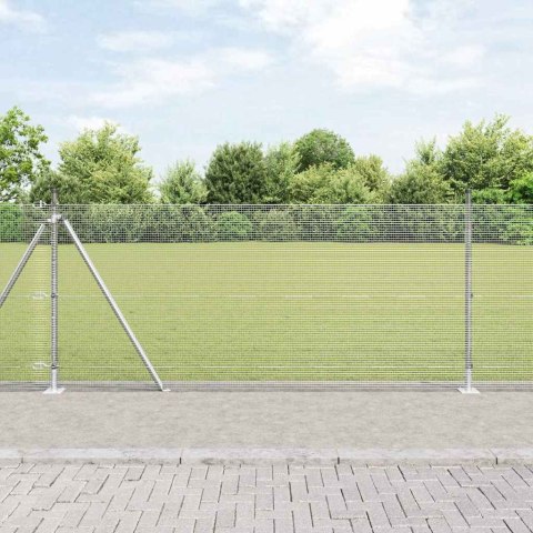 Ogrodzenie z słupkami Srebrny 1 x 50 m Stal