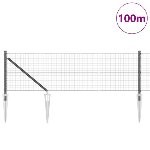 Ogrodzenie z słupkami Szary 0.4 x 100 m Stal