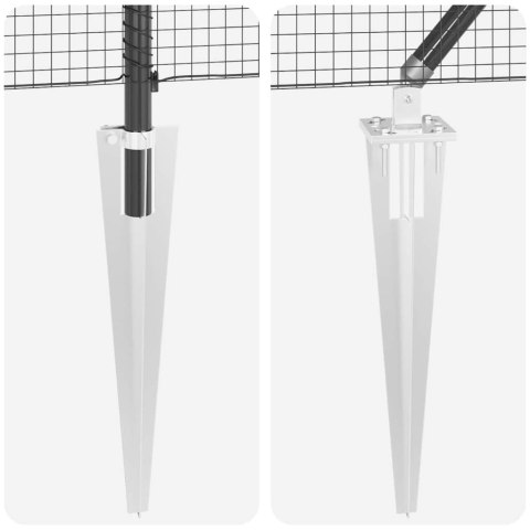 Ogrodzenie z słupkami Szary 0.8 x 100 m Stal