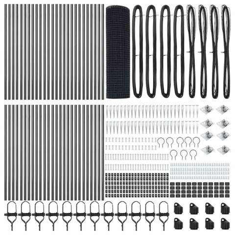 Ogrodzenie z słupkami Szary 1 x 100 m Stal