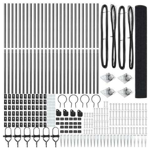 Ogrodzenie z słupkami Szary 1.2 x 50 m Stal