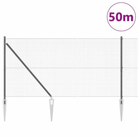 Ogrodzenie z słupkami Szary 1.4 x 50 m Stal