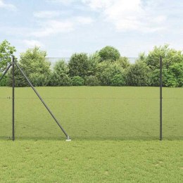 Ogrodzenie z słupkami Szary 1.5 x 50 m Stal