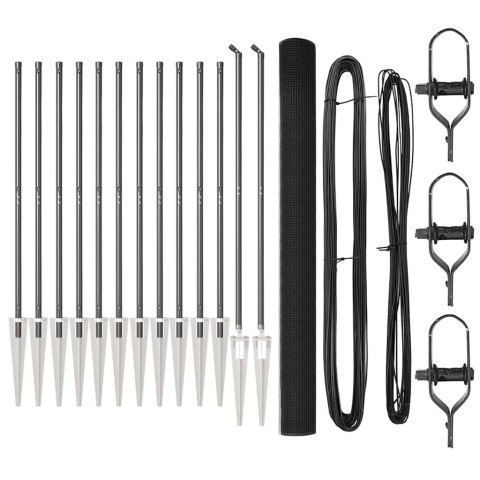 Ogrodzenie z słupkami Szary 1.5 x 50 m Stal