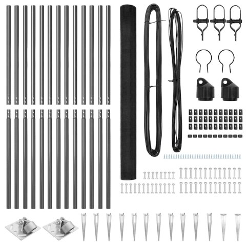 Ogrodzenie z słupkami Szary 1.5 x 50 m Stal