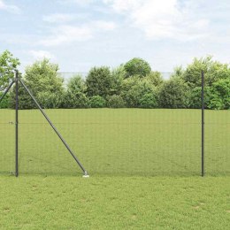 Ogrodzenie z słupkami Szary 1.5 x 50 m Stal