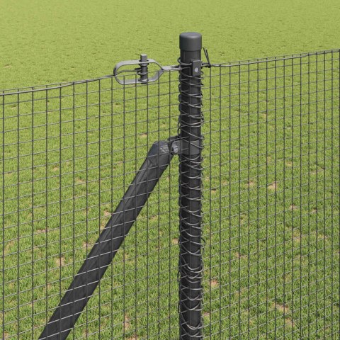 Ogrodzenie z słupkami Szary 1.5 x 50 m Stal