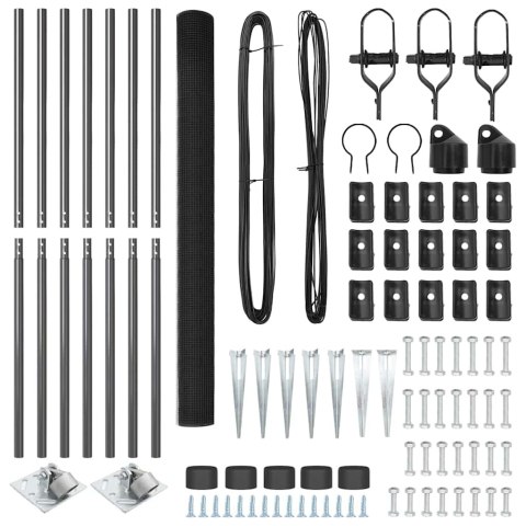 Ogrodzenie z słupkami Szary 1.5 x 50 m Stal