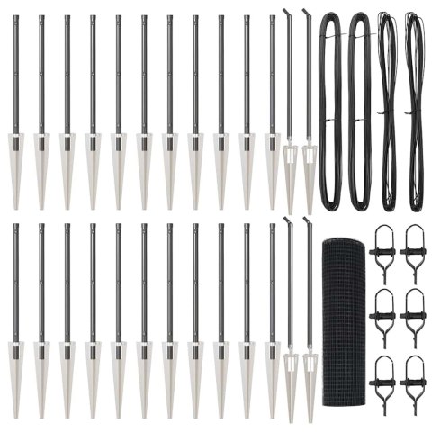 Ogrodzenie z słupkami Szary 1 x 50 m Stal