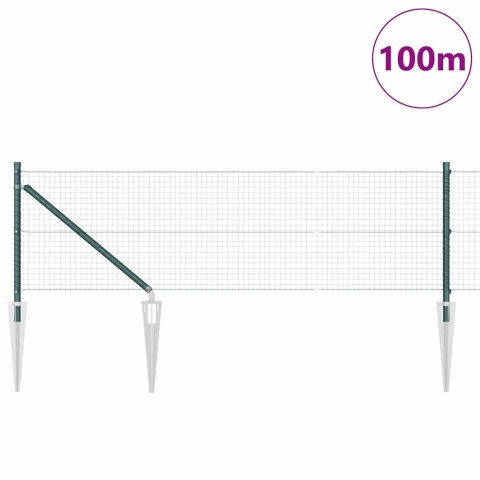 Ogrodzenie z słupkami Zielony 0.4 x 100 m Stal