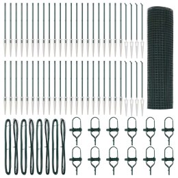 Ogrodzenie z słupkami Zielony 0.5 x 100 m Stal