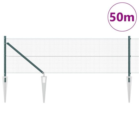 Ogrodzenie z słupkami Zielony 0.8 x 50 m Stal