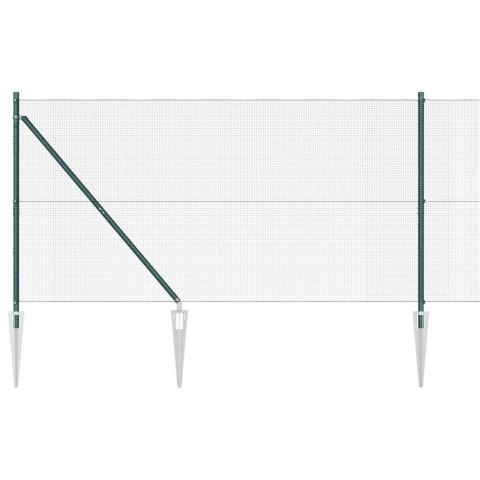 Ogrodzenie z słupkami Zielony 1.2 x 50 m Stal