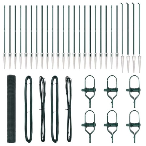 Ogrodzenie z słupkami Zielony 1.2 x 50 m Stal