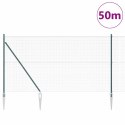 Ogrodzenie z słupkami Zielony 1.4 x 50 m Stal