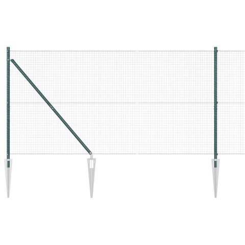 Ogrodzenie z słupkami Zielony 1.4 x 50 m Stal